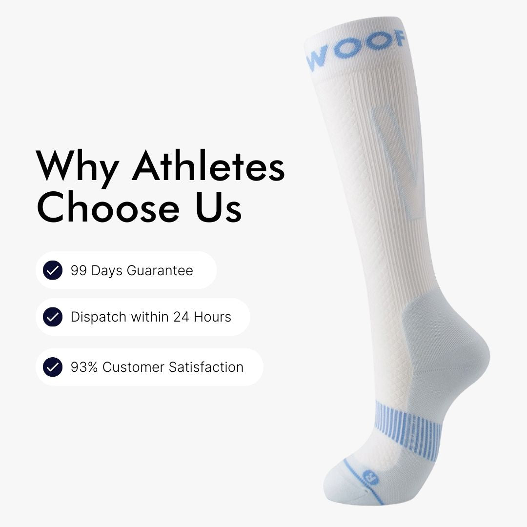 White & Blue Performance Compression Socks