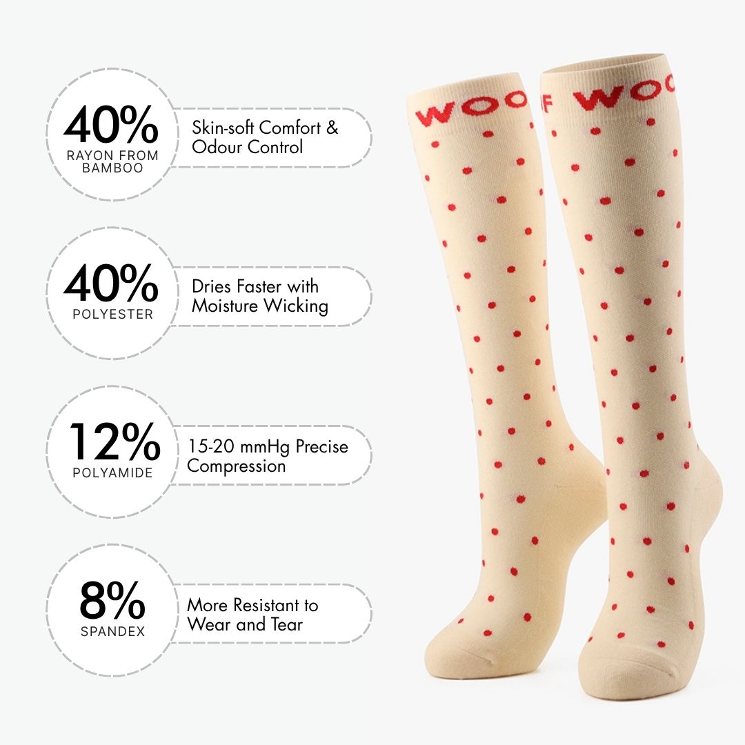 Polka Dots Bamboo Compression Socks