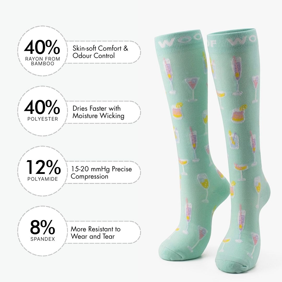 Cocktail Hour Bamboo Compression Socks