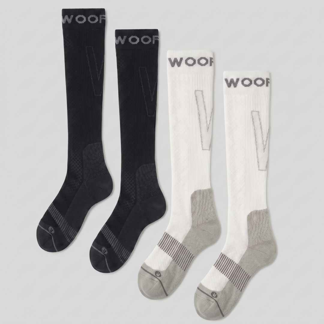 Black & White Performance Compression Socks 4 Pack