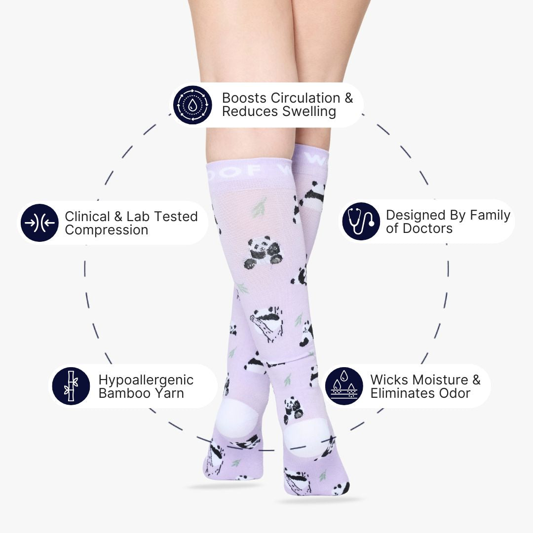 Onigiri Panda Bamboo Compression Socks